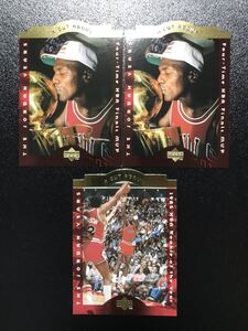 NBA カード Upper Deck Michael Jordan マイケルジョーダン 箔押しサイン Gold Script バスケットポール トレーディングカード 3枚