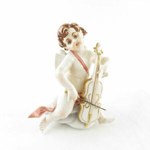 美品 Richard Ginori リチャードジノリ カポディモンテ Cute and angelic figure playing the cello フィギュリン レア 希少 SU5061V