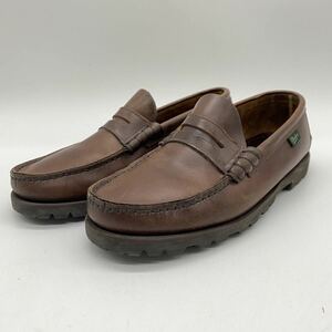 【5-1/2】Paraboot Coin Loafer Brown パラブーツ コイン ローファー ブラウン レザー シューズ 箱無し (0518) 1040