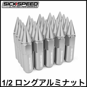 税込 SICKSPEED 病気速度 ロングアルミナット 軽量ナット ポリッシュ 1/2 60mm マスタング エクスプローラー F150 エコノライン 即決 即納