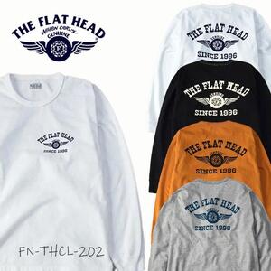 グレー XL(42)サイズ THE FLAT HEAD ロングスリーブTシャツ FN-THCL-202 コットン100％ 日本製 ロンT 長袖