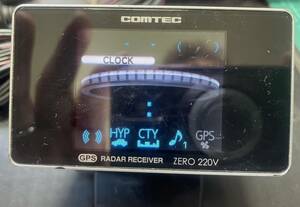 ☆レーダーレシーバー 速度取締探知機 送料無料 COMTEC ZERO220V 液晶画面 GPS内蔵 シガー電源 両面テープ台座 中古品 001
