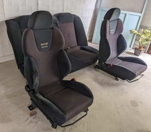 三菱　ランサー　セディア　ワゴン　RECARO　レカロ　ラリーアート　フロント　左右　シート　運転席　助手席　二列目　セット