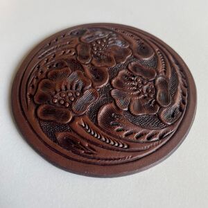 【未使用】RRL “Carving Leather Coaster” レザー コースター Ralph Lauren ヴィンテージ 雑貨 小物 インテリア