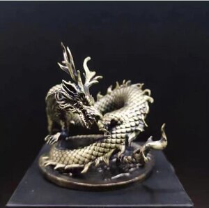 新入荷☆龍 置物 神龍 黄 龍 置物 金運アップ 風水 開運グッズ 縁起物 銅製