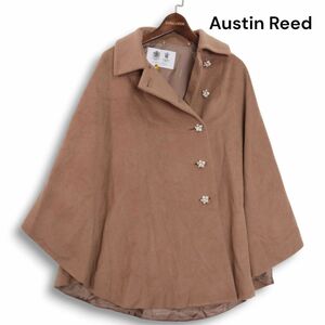 Austin Reed オースチンリード 秋冬 カシミヤ100%♪ 花ビジューボタン ポンチョ コート Sz.38　レディース　K4T01847_B#N