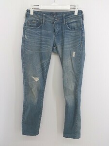 ◇ ARMANI JEANS スタッズ ダメージ ジーンズ デニム パンツ サイズEU24 USA24 インディゴ レディース P