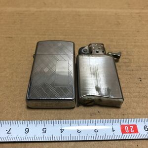 古い　ZIPPO ジッポ ジッポー　オイルライター スリム　ライン　///zippo///