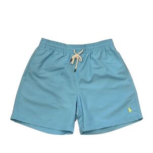 【新品】 POLO RALPH LAUREN ポロラルフローレン ハーフパンツ スイムショーツ 短パン メンズ XL 水色/ブルー 水陸両用 ワンポイント 刺繍