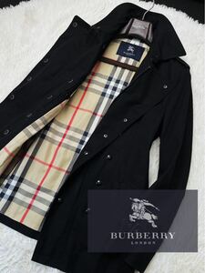 a22超美品【圧倒感大人の余裕漂う!!】　定価18万●BURBERRY LONDON ●ジップアップトレンチコート　バーバリーコート メンズ　本革レザー