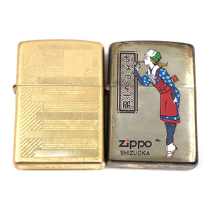 ジッポー ちょっと一服 シルバーカラー 他 ゴールドカラー オイルライター 計2点 セット ZIPPO QG014-80