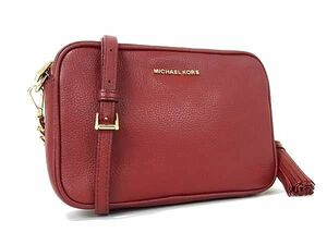 1円 ■極美品■ MICHAEL KORS マイケルコース レザー タッセル クロスボディ ショルダーバッグ レディース レッド系 AY3544