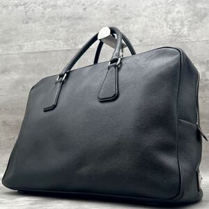 1円〜【定番モデル】プラダ PRADA ハンドバッグ トートバッグ ビジネスバッグ サフィアーノ レザー ブラック 黒 三角ロゴ A4可 メンズ