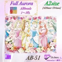 Full AuroraAB-51＊A2size＊四角ビーズ＊ダイヤモンドアート