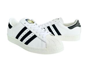 デッド!! 希少!! 新品 17年 adidas SUPERSTAR 80s アディダス スーパースター 80s レザー 白 × 黒 us 5.5 / 23.5 ㎝ 天然皮革