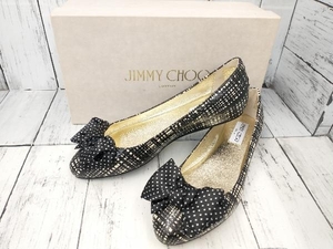 JIMMY CHOO ジミー・チュウ パンプス リボン ブラック GSB Graphic Snake Print EU37.5 24cm