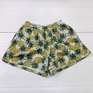 YH0562 ★新品・未使用★ PEACH JOHN ピーチジョン レディース 総柄 ショートパンツ パイナップル柄 M/L ウェストゴム 万能 USED 古着