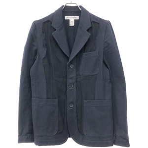 COMME des GARCONS SHIRT コムデギャルソンシャツ 18AW カットオフテーラードジャケット W26165 ブラック ネイビー S IT3Q4NLOW510