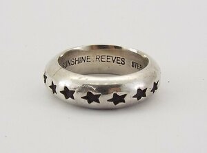 T3771〇SUNSHINE REEVES×BEAMS/サンシャインリーブス×ビームス ハーフラウンドワイヤーリング スター リング 指輪 17号