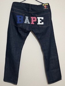 ★size L★　OG Vintage NIGO BAPE 新潟店 限定　カラー　デニム　エイプ　べイプ　パンツ　ビンテージ　Niigata limited color LOGO denim