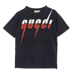 GUCCI グッチ 565806 XJAZY ブレード ロゴ プリント Tシャツ 半袖 ブラック系 XS【中古】