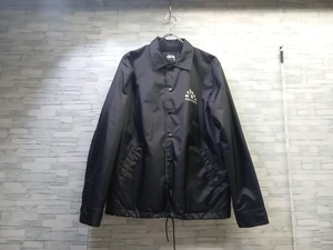 SOPHNET×STUSSY ステューシー ソフ 20周年記念 メッセージプリントナイロン コーチジャケット ブラック サイズM