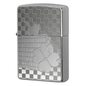 Zippo ジッポライター ネコ 猫 Cat 天道虫 ＃200 メタルプレート ニッケルメッキ 2MP-天道虫 メール便可