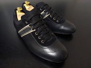 フェラガモ 8EEE Ferragamo ローカット レザースニーカー 黒 9776