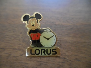 フランス☆古いピンズ【LORUS】 ピンズ ピンバッジ ピンバッチ PINS ミッキーマウス　時計