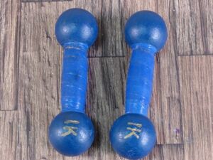 S494【1kg ダンベル】　鉄アレイ　筋 トレ　 dumbbell　筋力トレーニング シェイプアップ 鉄アレー　中古品 /2個セット　