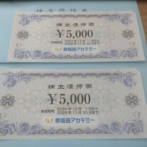 送料無料　早稲田アカデミー株主優待券　5000円 × 2枚 ＝ 10,000円分　有効期限2025年11月30日迄