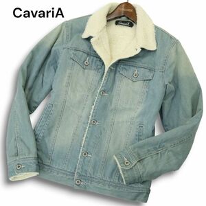 CavariA キャバリア 秋冬 USED加工★ 中綿 裏ボア デニム ランチ ジャケット Sz.44　メンズ　A4T12177_B#N