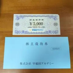 早稲田アカデミー　株主優待券　5000円分