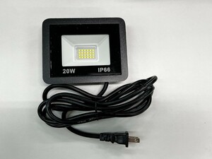 ２個 20W 薄型 LED 投光器 作業灯 20W IP66防水 2300LM フラッドライト 100V/200V AC85-220V / 50~60Hz 省エネ 高輝度 アース付きプラグ 