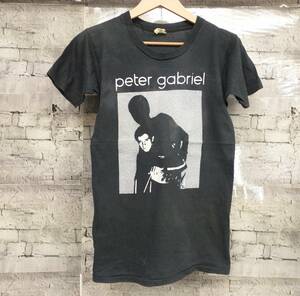 80s USA製 Peter Gabriel ピーター・ガブリエル バンT 半袖Tシャツ SCREEN STARS 青タグ コットン100% グレー 店舗受取可