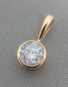 【ソーティング付き】K18/天然ダイヤモンドトップ　D0.45ct 1.0g