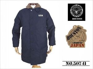 【送料無料 30%OFF】HOUSTON ヒューストン N-1デッキジャケット LONG丈モデル 日本製 NO.50741 NAVY_38サイズ