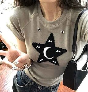 半袖Ｔシャツ 切り替え スリム 着痩せ シンプル M グレー