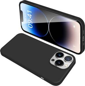 IPhone14 Pro ケース シリコン アイフォン14Pro カバー スマホケース 全面保護 耐衝撃 液体シリコーン （ブラック）