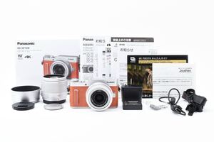 ◆美品・付属品充実◆ Panasonic LUMIX DC-GF10W-D ダブルレンズキット オレンジ パナソニック ミラーレス一眼カメラ 元箱 #2797