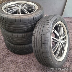 エンケイ STEINER LUXURアルミ18in 7J +48 PCD114.3 タイヤ付き4本セット 225/50R18 C-HR エスティマ オデッセイ ヴェゼル スカイライン