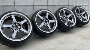 WORK EMOTION T5R 2P 18インチ 9.5J 10.5J PCD114.3 5H タイヤ付き4本セット ワーク エモーション（S15 ER34 BCNR33 BNR34 Z33 Z34