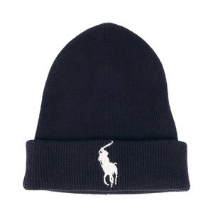 POLO Ralph Lauren ポロ ラルフローレン ビッグポニー コットンニット ビーニー ネイビー 紺 ONE SIZE ニットキャップ 帽子