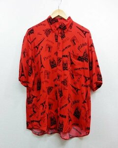 キングラムfhi☆美品 国内正規品 20SS BALENCIAGA バレンシアガ エッフェルタワー オーバーサイズシャツ 37【中古】