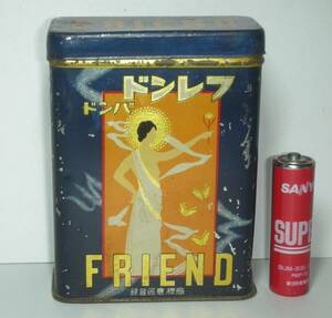 戦前 フレンド・バンド FRIEND 缶 ブリキ缶 参号 商標意匠登録 きれいな色合い 東京第一ゴム製造所