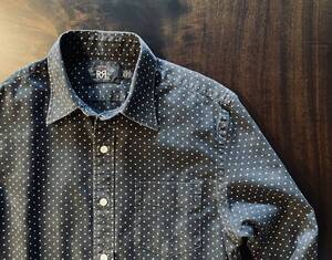 美品 RRL ダブルアールエル Black Polka Dot Work S hirt size S