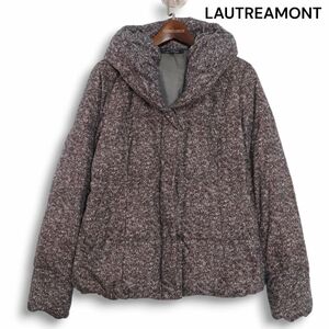 LAUTREAMONT ロートレアモン 秋冬★ ツイード調 ボリュームネック ダウンジャケット ショート丈 Sz.40 レディース　K4T01579_A#N