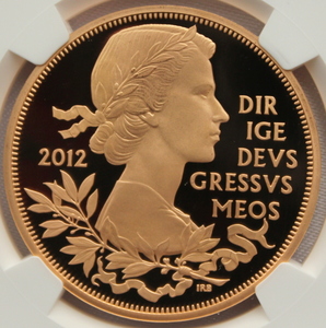 2012 イギリス エリザベス2世 即位60周年記念 ダイアモンドジュビリー 5ポンド 金貨 NGC PF70UC ヤングヤング 最高鑑定！！