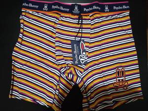 新品未使用品！Psycho Bunny (サイコ・バニー) Boxer Brief KST-Kumoquat Stripe サイズ XL