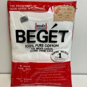 新品未使用未開封　BEGET メンズ　白Tシャツ　半袖　ハーフスリーブ　丸首　クルーネック　日本製　綿100% ホワイト　インナー　パックT